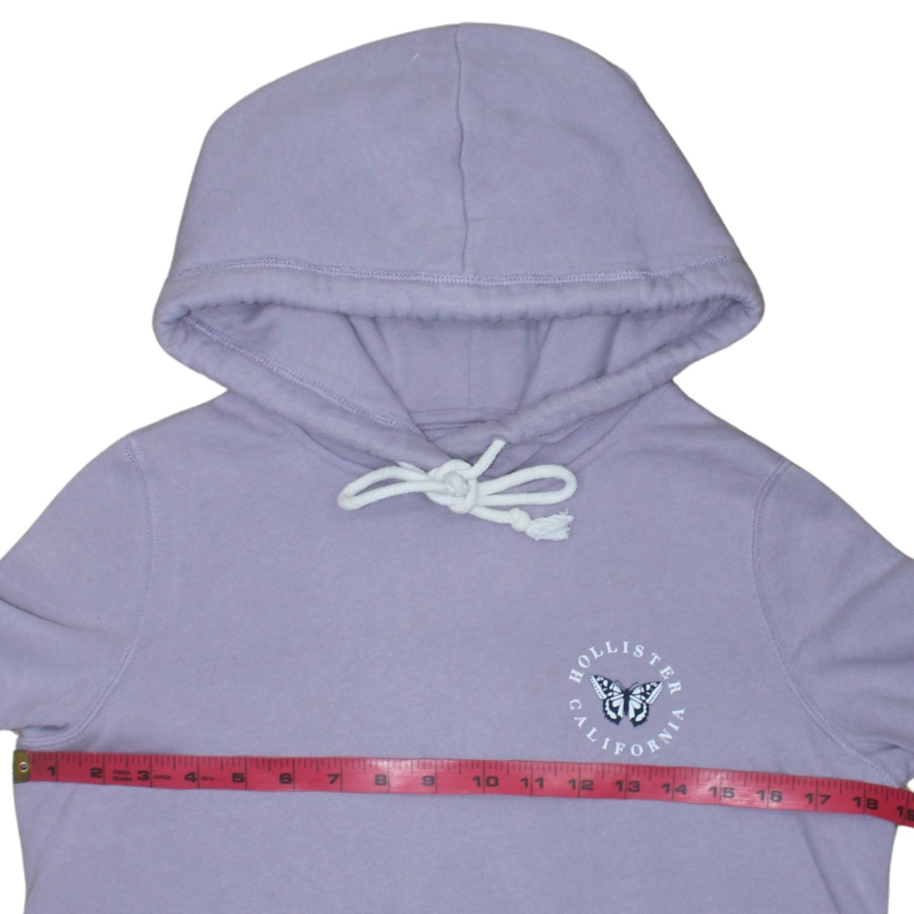 Hollister Women’s Lilac Pullover Hoodie XS Cotton Blend Butterfly Logo