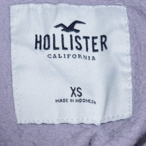 Hollister Women’s Lilac Pullover Hoodie XS Cotton Blend Butterfly Logo