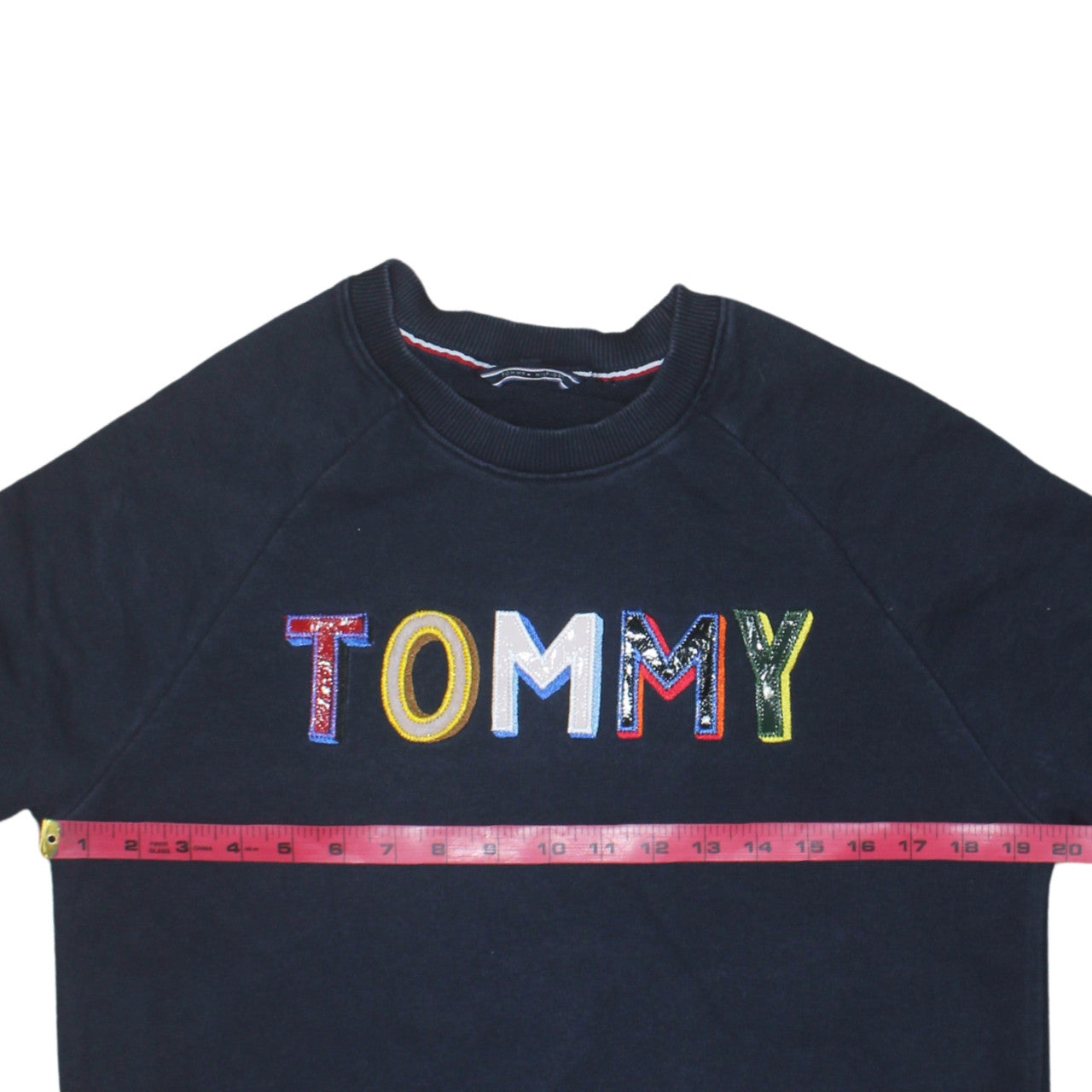 Tommy Hilfiger Women's Navy Blue Pullover Sweatshirt M Embroidered Logo
