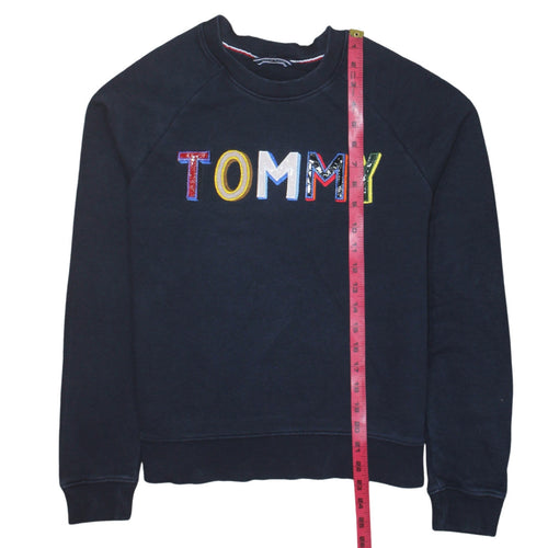 Tommy Hilfiger Women's Navy Blue Pullover Sweatshirt M Embroidered Logo