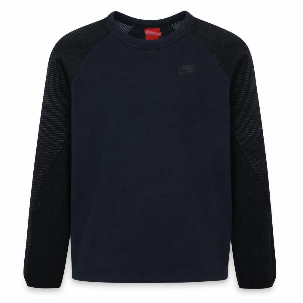Front view of Nike Men's Black Long Sleeve Crew Neck Pullover Sweatshirt S