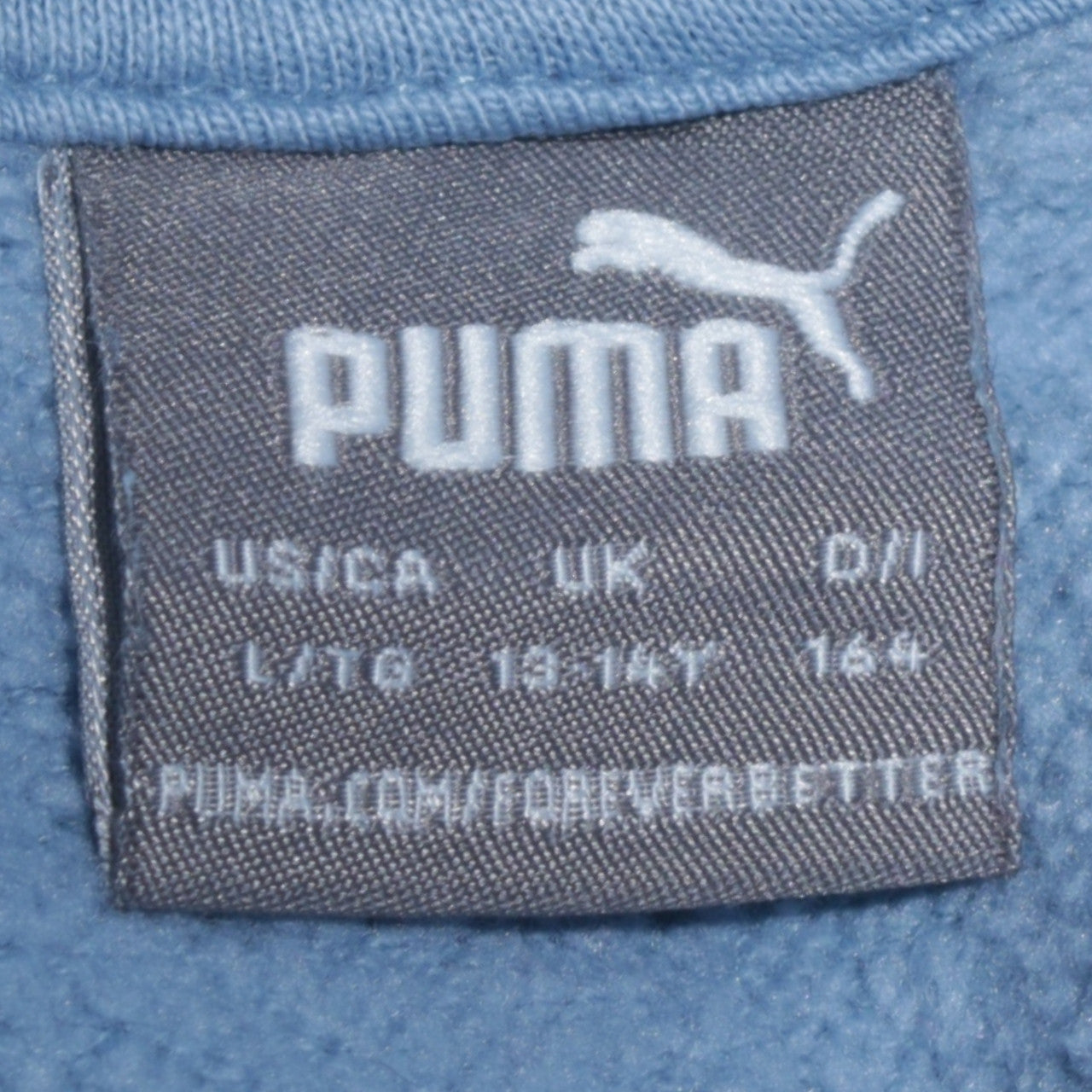 Puma Boys Blue Pullover Hoodie 13-14 Years Logo Graphic Sweatshirt