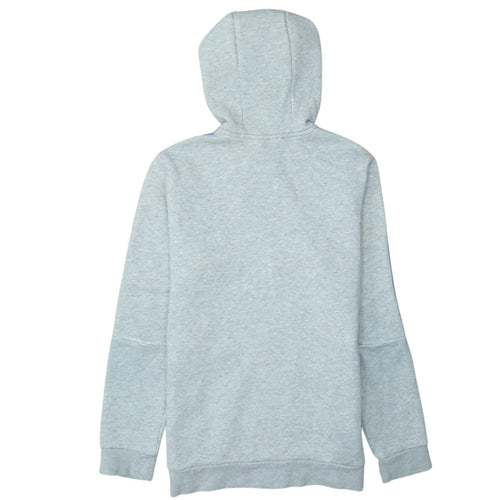 Adidas Boys Grey Blue Full Zip Hoodie Size 13-14 Years L Classic Hoodie