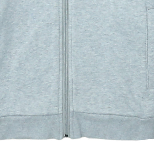 Adidas Boys Grey Blue Full Zip Hoodie Size 13-14 Years L Classic Hoodie