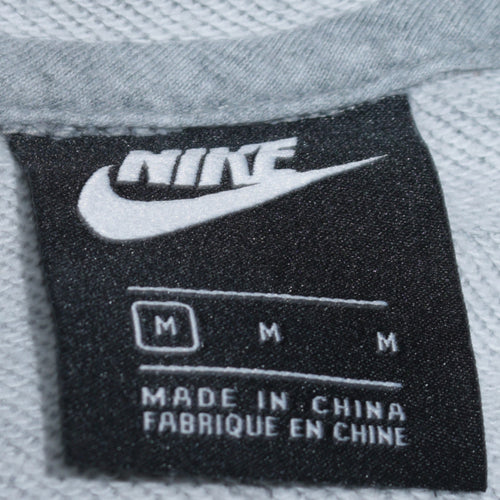 Nike Womens Grey Black Pullover Hoodie Size M Colourblock Logo Sweatshirt