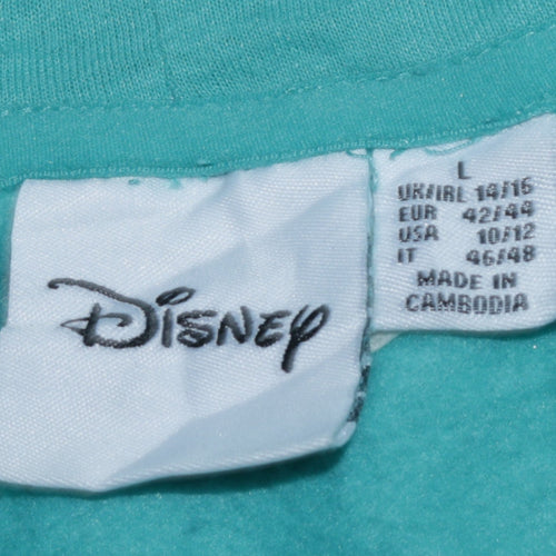 Disney Primark Women’s Turquoise Hoodie L Winnie the Pooh Graphic Print
