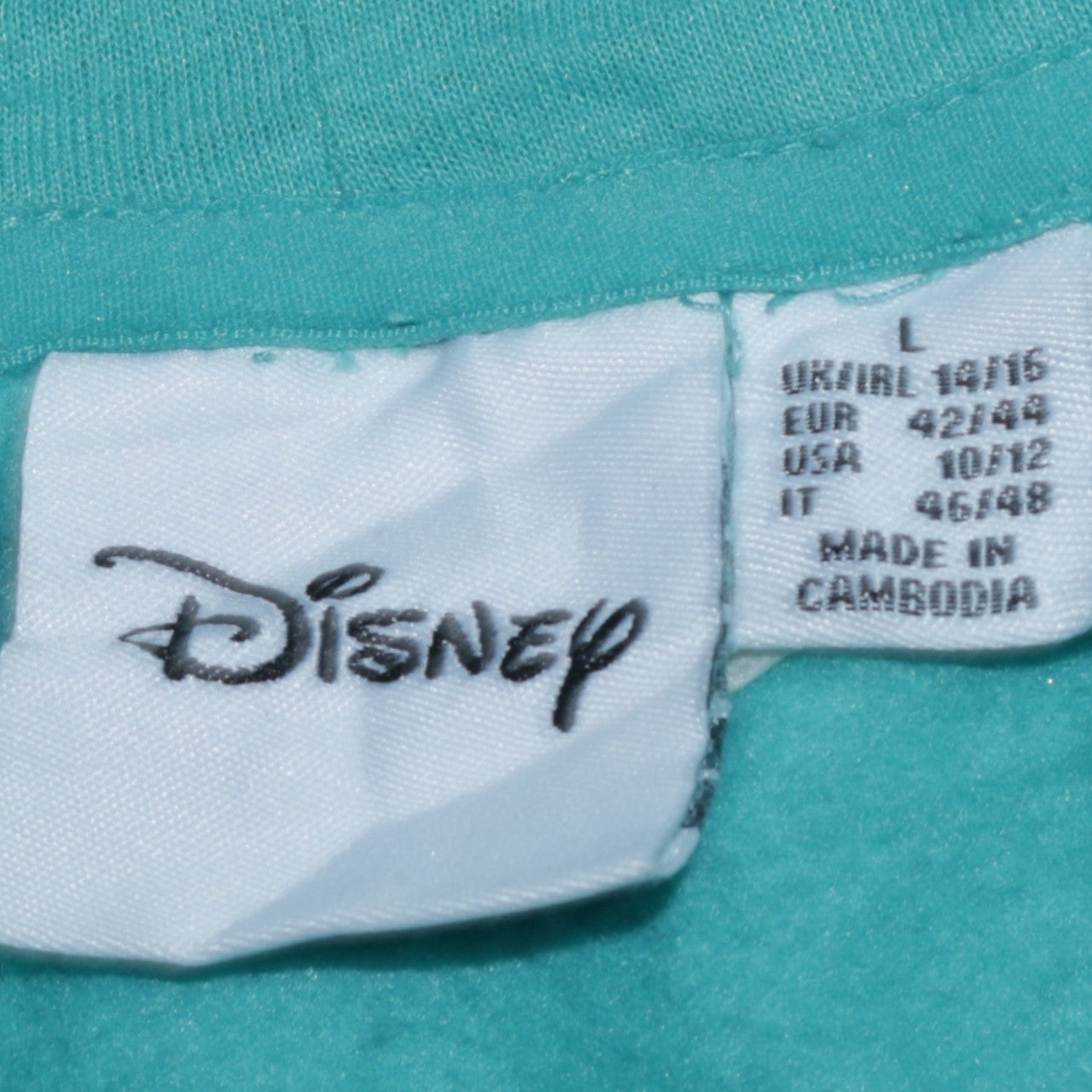Disney Primark Women’s Turquoise Hoodie L Winnie the Pooh Graphic Print