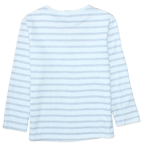 Disney Women’s Grey Striped Pullover Sweatshirt Mickey Mouse S