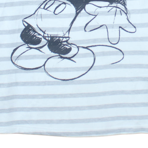 Disney Women’s Grey Striped Pullover Sweatshirt Mickey Mouse S
