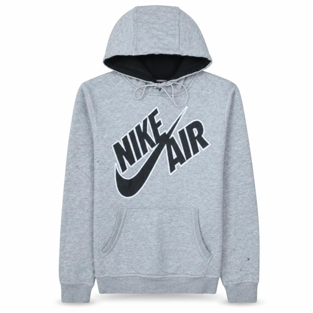 Front view of Nike Air men’s grey hoodie medium pullover logo sweatshirt