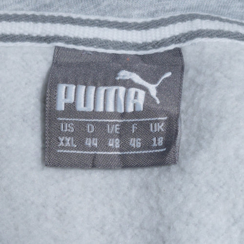 Puma Women's Grey Pullover Hoodie Size 18 Cotton Blend Logo Sportswear