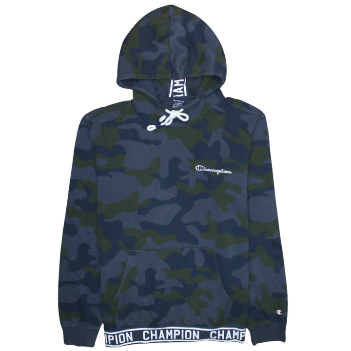 Champion Men's Green Camouflage Pullover Hoodie Size L