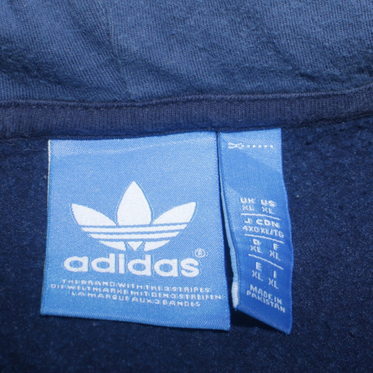 Adidas Men Blue Full Zip Hoodie XL Fleece Sportswear