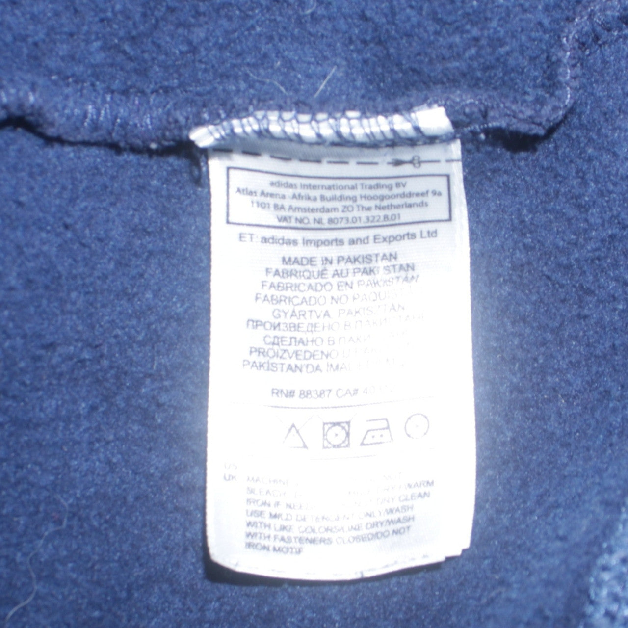 Adidas Men Blue Full Zip Hoodie XL Fleece Sportswear