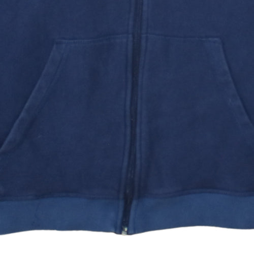 Adidas Men Blue Full Zip Hoodie XL Fleece Sportswear