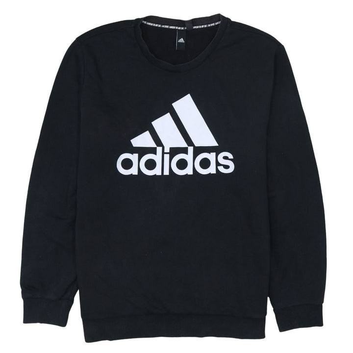 Adidas Men's Black XL Crew Neck Logo Pullover Sweatshirt