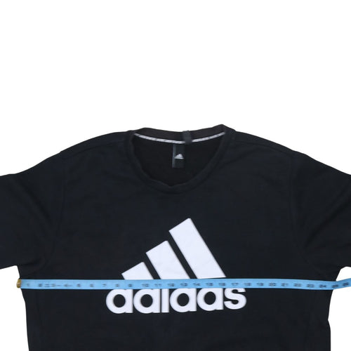 Adidas Men's Black XL Crew Neck Logo Pullover Sweatshirt