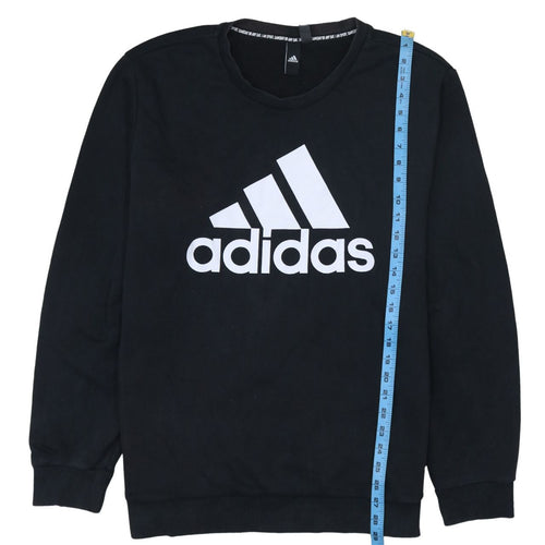 Adidas Men's Black XL Crew Neck Logo Pullover Sweatshirt