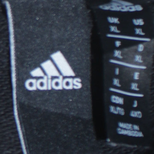 Adidas Men's Black XL Crew Neck Logo Pullover Sweatshirt