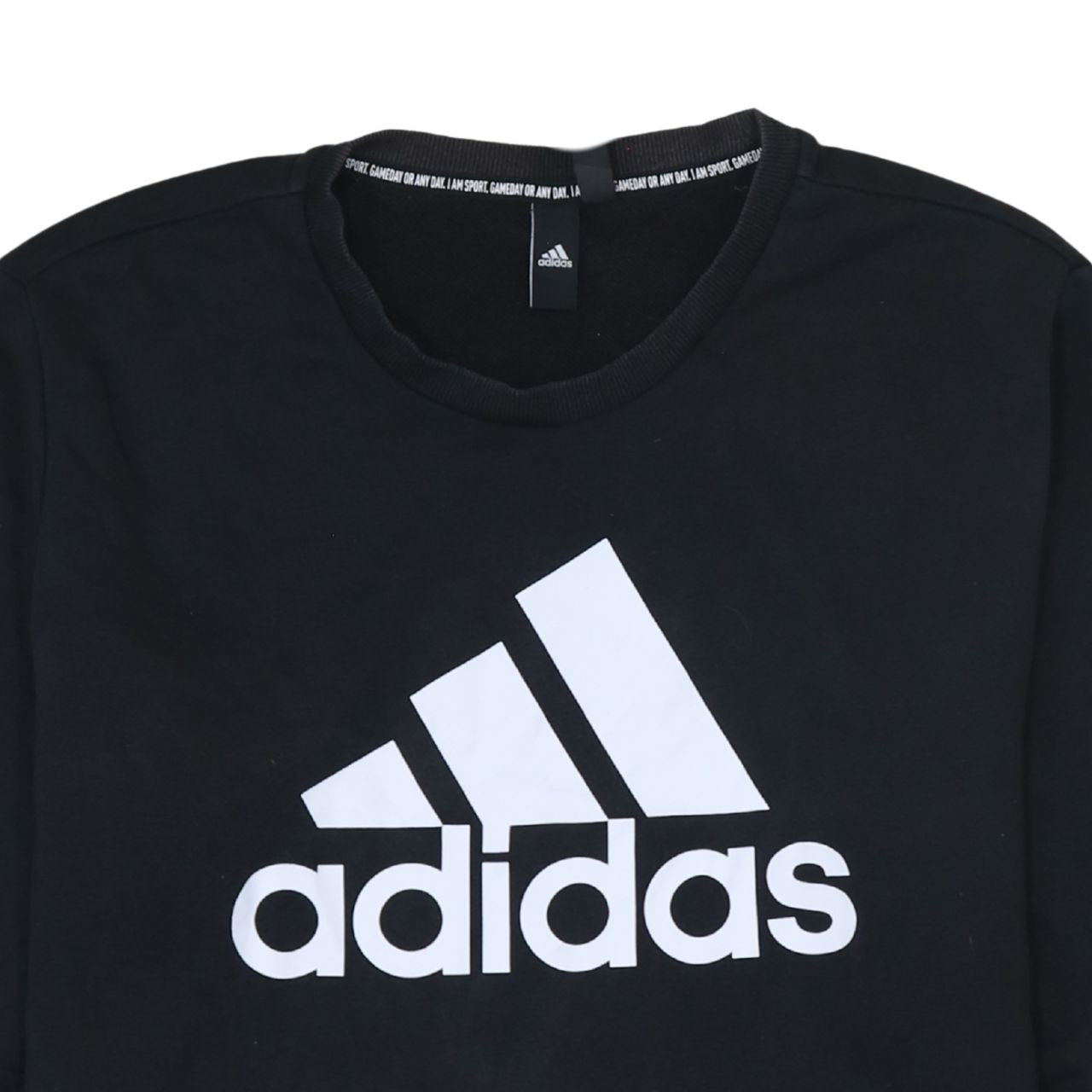 Adidas Men's Black XL Crew Neck Logo Pullover Sweatshirt