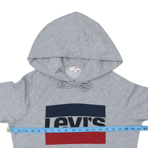 Levi's Men's Grey Pullover Hoodie XS Logo Graphic Fleece Sweatshirt