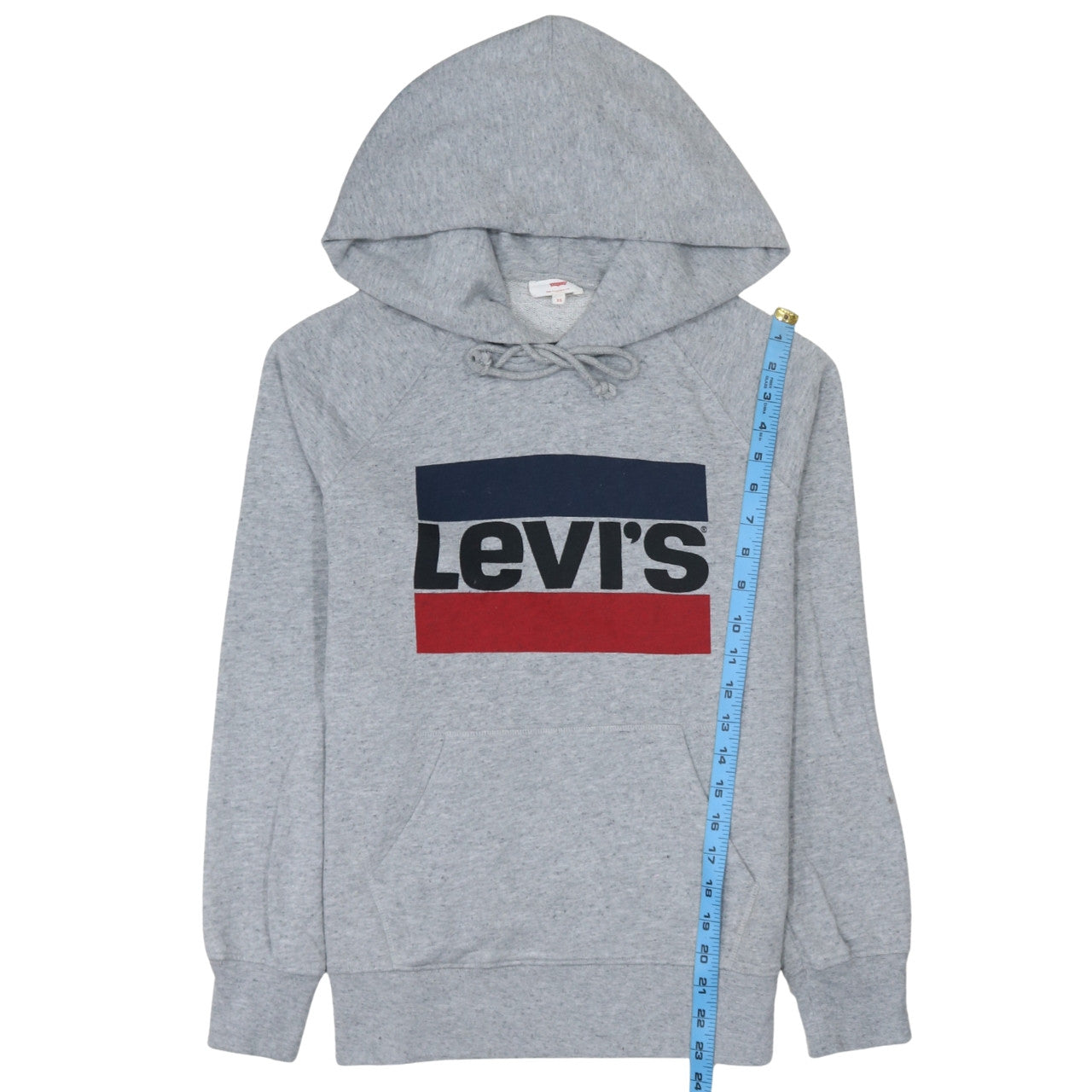 Levi's Men's Grey Pullover Hoodie XS Logo Graphic Fleece Sweatshirt