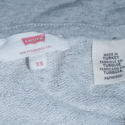 Levi's Men's Grey Pullover Hoodie XS Logo Graphic Fleece Sweatshirt
