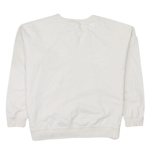 Disney Women White Sequin Mickey Sweatshirt Size 14 Pullover