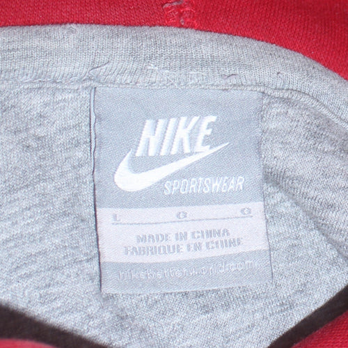 Nike Men's Red Pullover Hoodie Large Fleece Sportswear