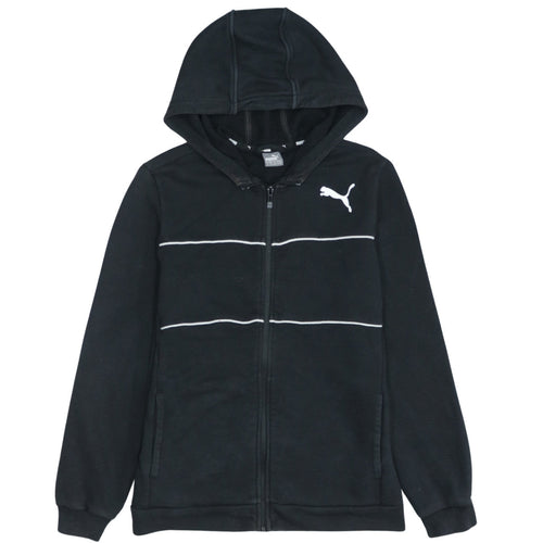 Puma Boys Black Full Zip Hoodie 13-14 Years Fleece Sportswear