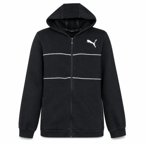 Puma Boys Black Full Zip Hoodie 13-14 Years Fleece Sportswear
