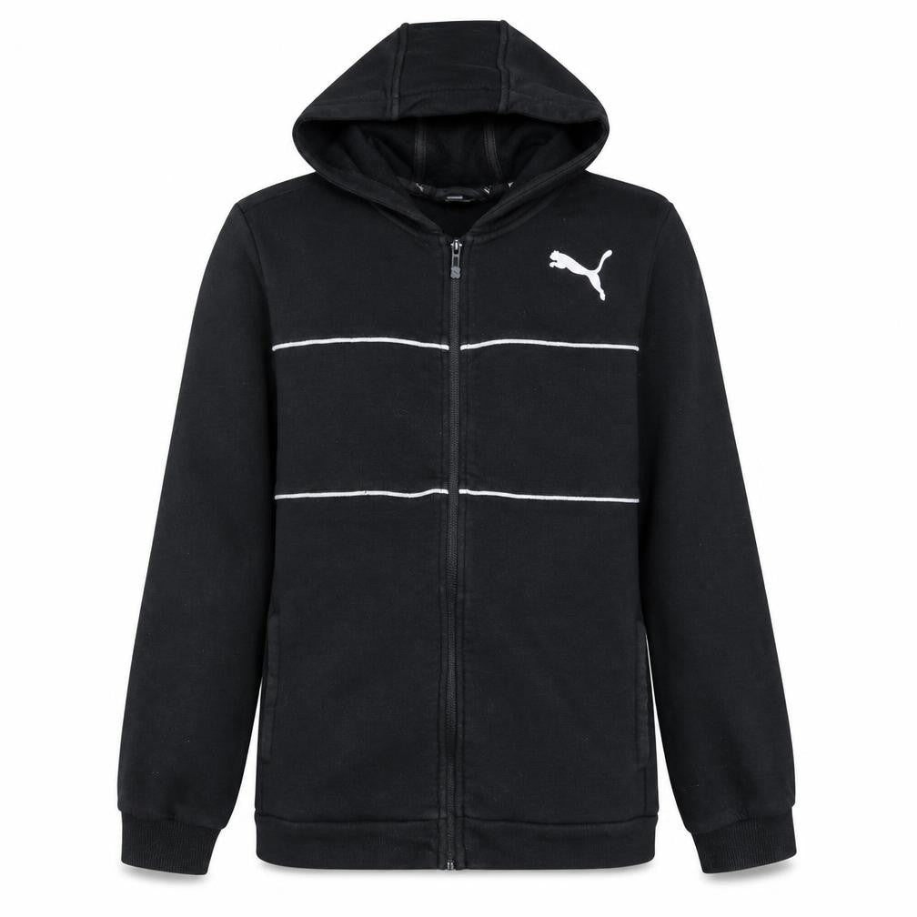 Puma Boys Black Full Zip Hoodie 13-14 Years Fleece Sportswear