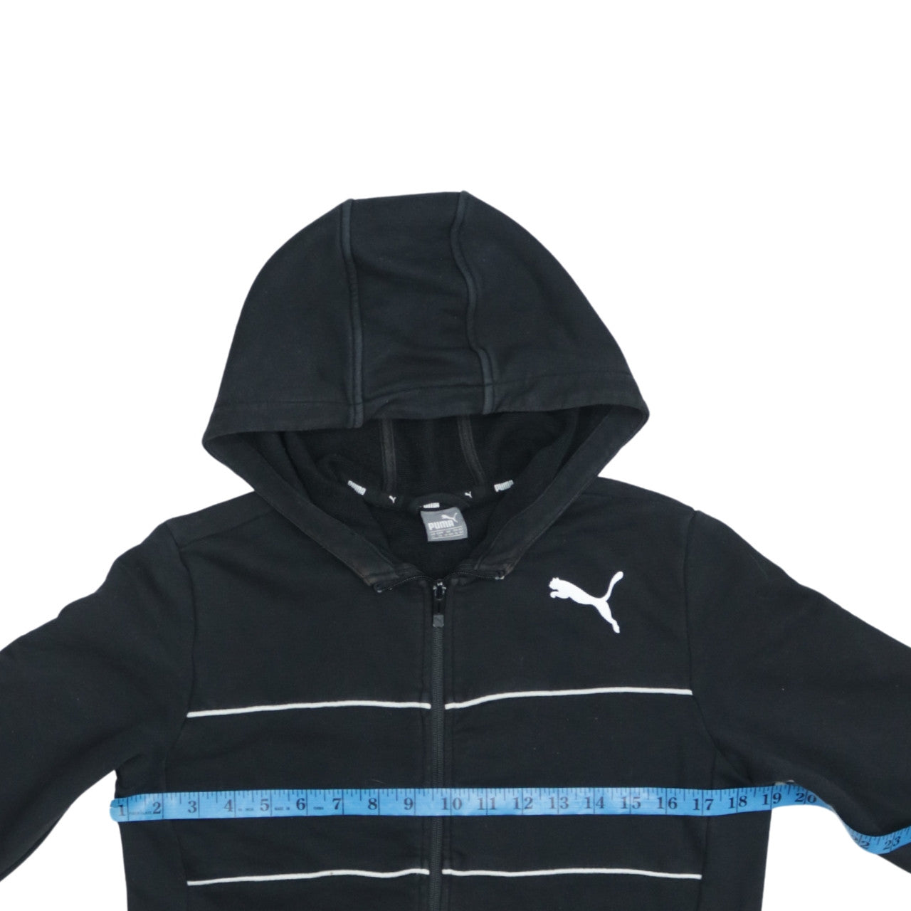 Puma Boys Black Full Zip Hoodie 13-14 Years Fleece Sportswear