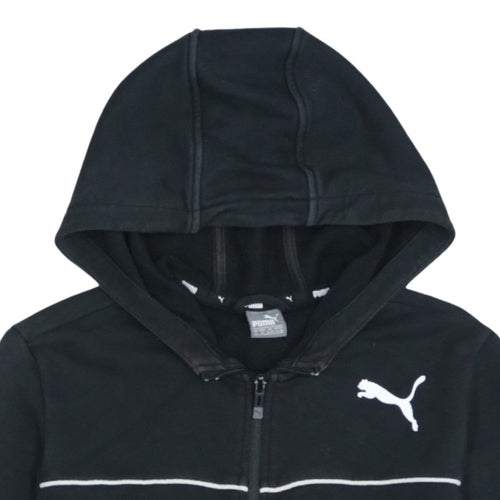 Puma Boys Black Full Zip Hoodie 13-14 Years Fleece Sportswear