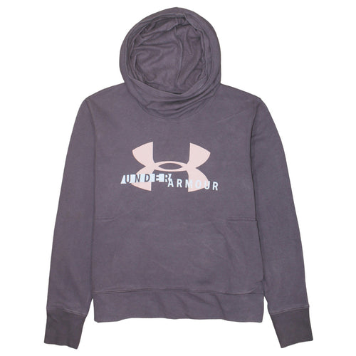Under Armour Womens Grey Hoodie Size XL Loose Fit Logo Pullover