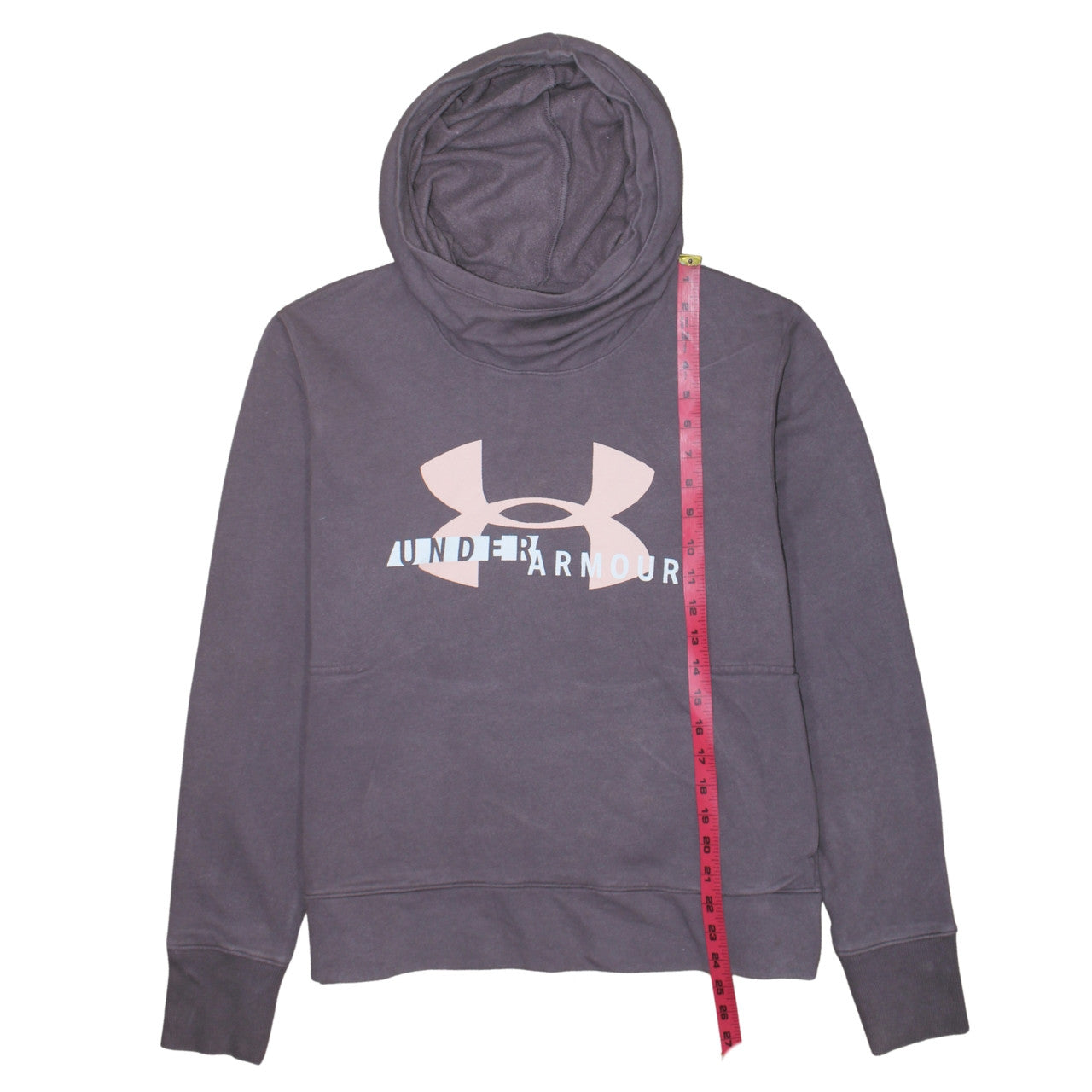 Under Armour Womens Grey Hoodie Size XL Loose Fit Logo Pullover