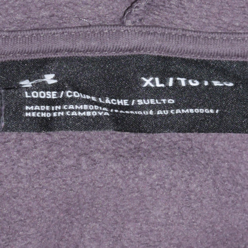 Under Armour Womens Grey Hoodie Size XL Loose Fit Logo Pullover