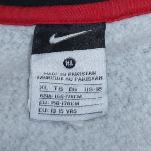 Nike Boys Grey Full Zip Hoodie XL 13-15 Years Sports Fleece Sweatshirt