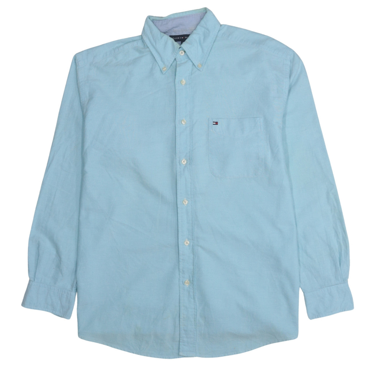Tommy Hilfiger Men's Blue Button-Down Cotton Casual Shirt M