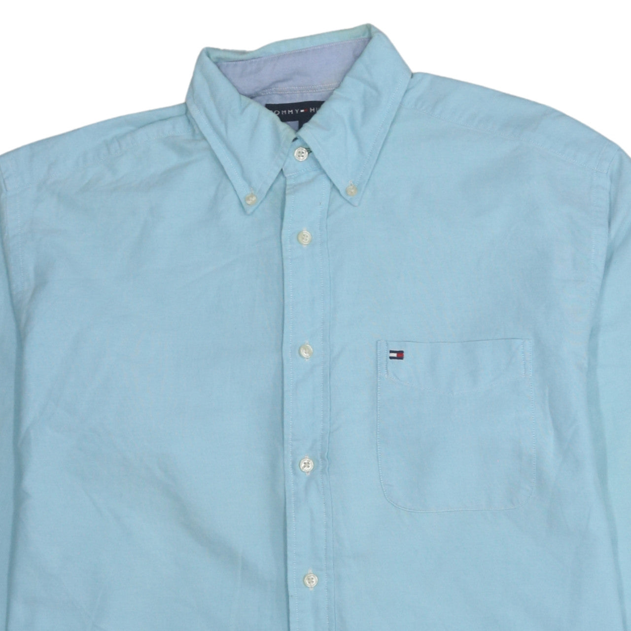 Tommy Hilfiger Men's Blue Button-Down Cotton Casual Shirt M