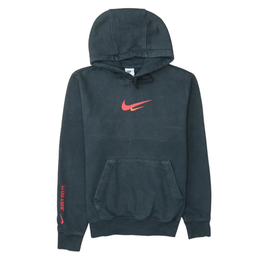 Nike Men’s Black XS Pullover Hoodie with Red Logo - Sports Fleece