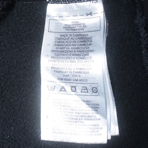 adidas Men Black Pullover Hoodie Medium Fleece Sportswear