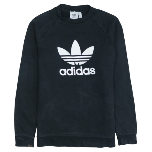 Adidas Men's Black Crew Neck Logo Sweatshirt Size S