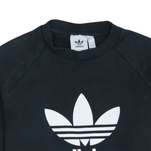 Adidas Men's Black Crew Neck Logo Sweatshirt Size S