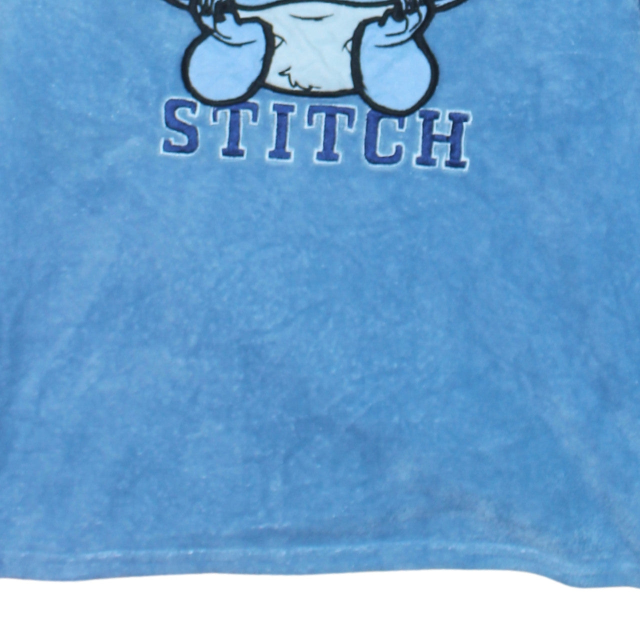Disney Women Blue Stitch Fleece Long Sleeve Nightshirt L