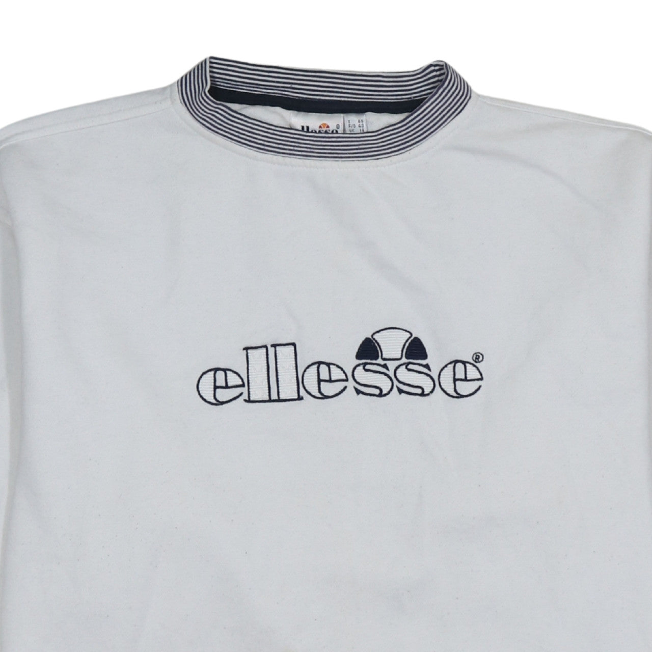 Ellesse Women White Logo Crew Neck Pullover Sweatshirt UK 14