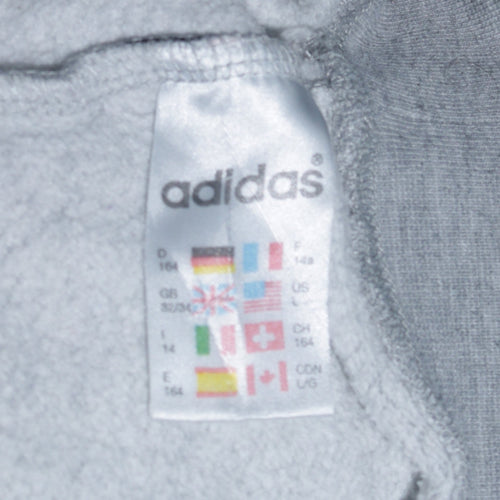 Adidas Teens Grey 164 Crew Neck Pullover Sweatshirt