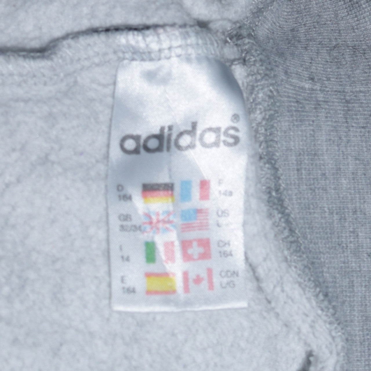 Adidas Teens Grey 164 Crew Neck Pullover Sweatshirt