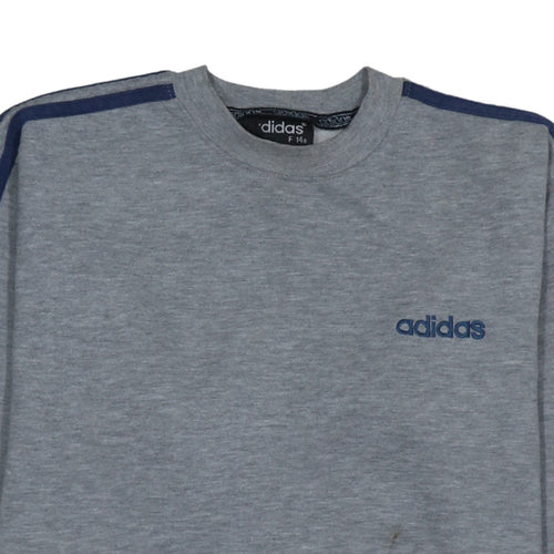Adidas Teens Grey 164 Crew Neck Pullover Sweatshirt