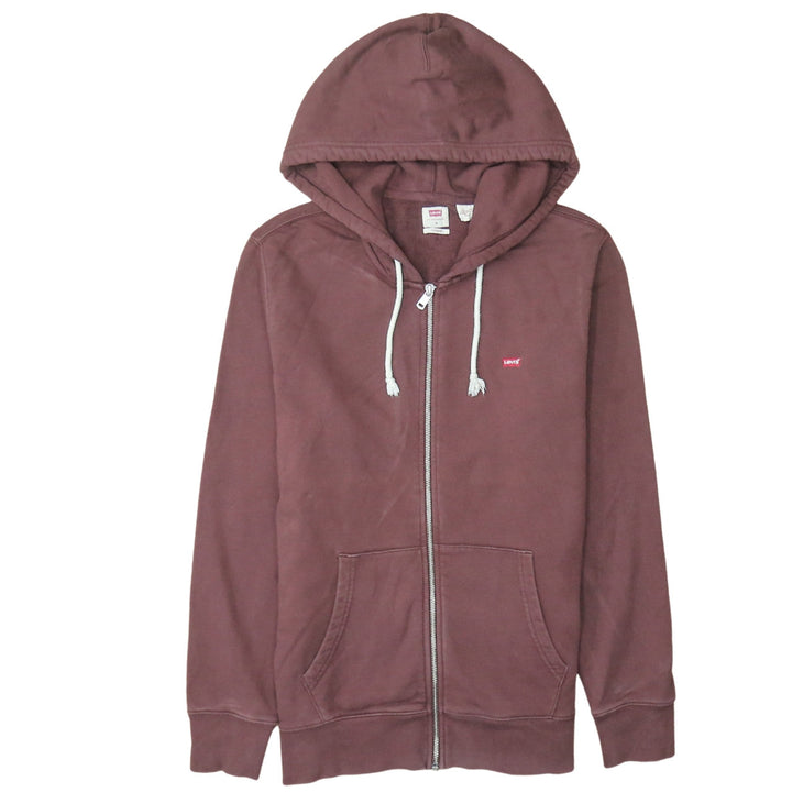 Levi's Men's Brown Full Zip Hoodie Medium Lightweight Cotton Blend